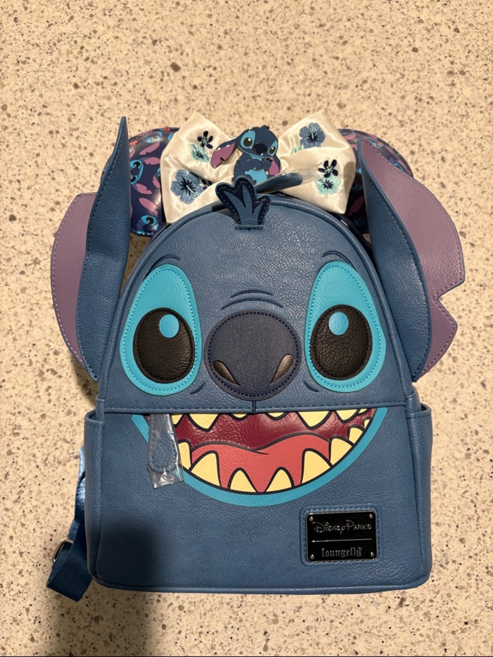 RARE SET Loungefly Stitch Backpack and RARE Stitch Disney Parks Ears